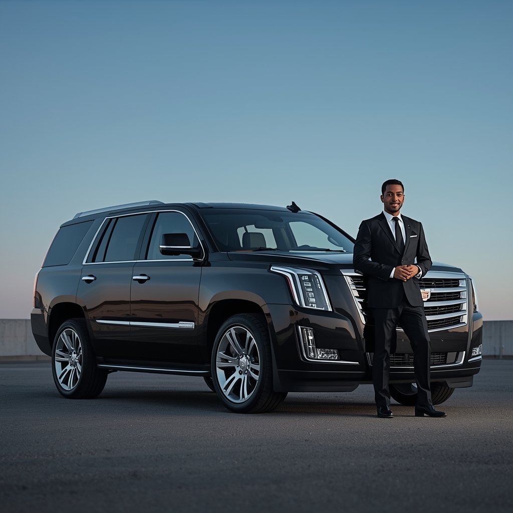 lucid-origin_black_Cadillac_Escalade_Premium_SUV_with_a_standing_corporate_driver_wearing_a_f-0 (1)